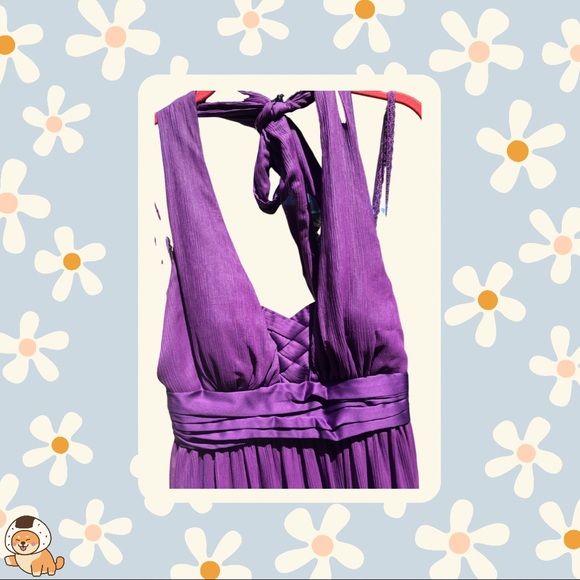 BCBGeneration Formal Purple Halter Empire Maxi Dress - Picture 9 of 16